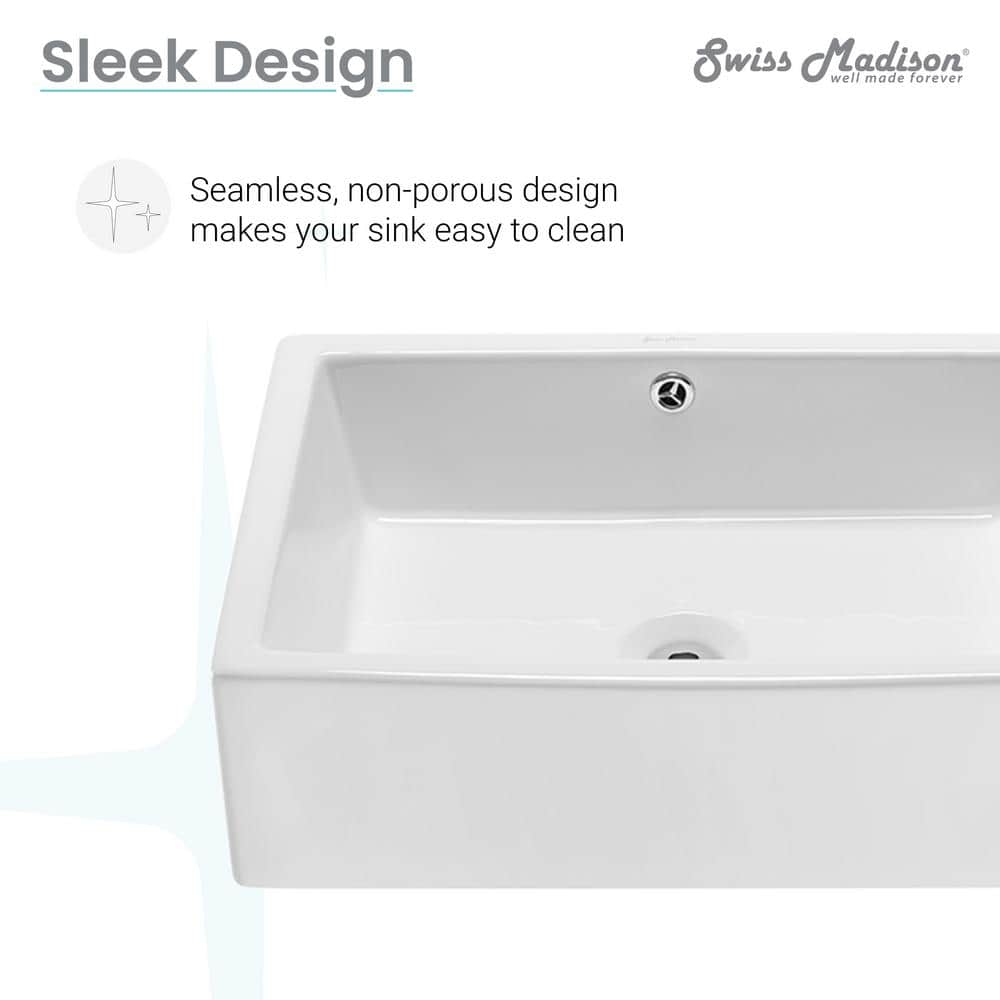 Voltaire 20" White Ceramic Above-Counter Vessel Sink