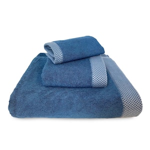 Luxury viscose from Bamboo Cotton Towel Set - Indigo (1-Bath Towel, 1-Hand Towel, 1-Washcloth)