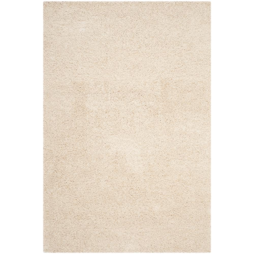 Cozy Laguna Beige 4' x 6' Plush Shag Area Rug