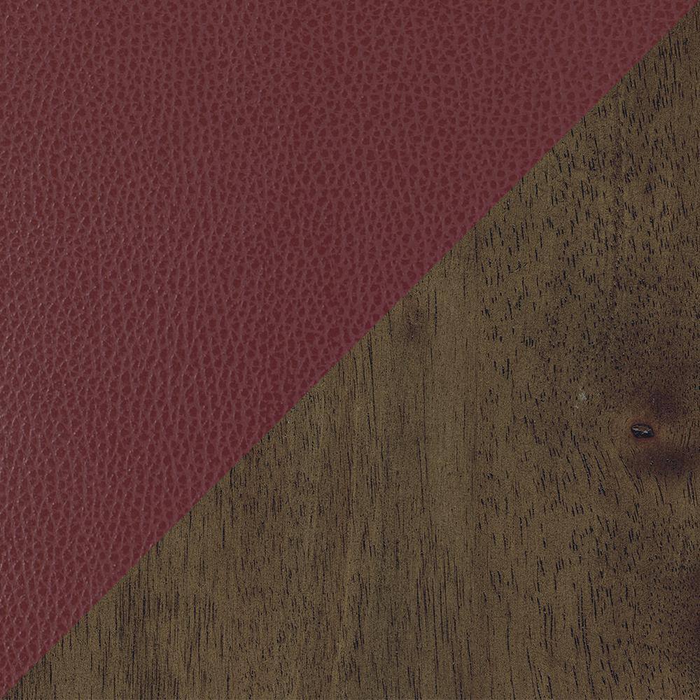 Contemporary Red Leather Saddle Counter Stool, 20" Backless Design