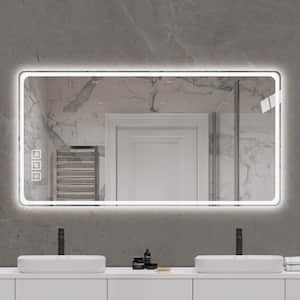 Anky 40 in. W x 32 in. H Rectangular Frameless Horizontal or Vertical Wall Mounted LED Bathroom Vanity Mirror in Silver