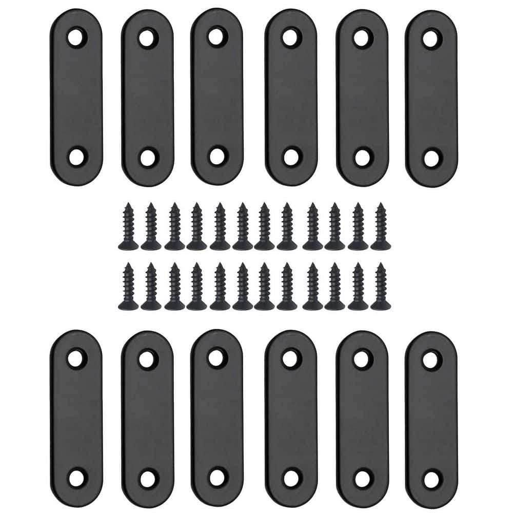 2 in. x 0.6 in. Black Stainless Steel Straight Bracket for Wood Construction Connectors (12-Pack) price history on PriceWatchPro