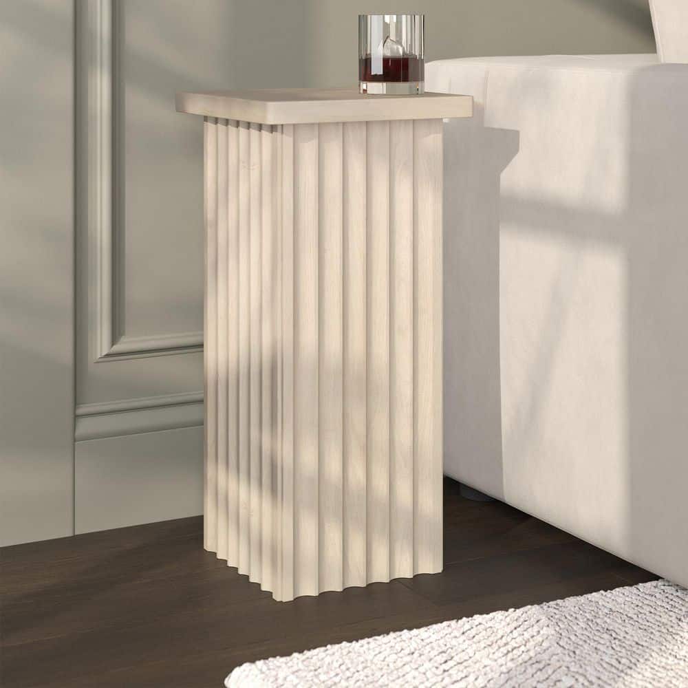 Bourne 10.75 in. Satin Walnut Square MDF Top End Table - thumbnail 5