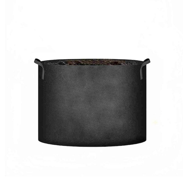 6-Pack 10 Gallon 300g Thick Heavy Duty Nonwoven Fabric Plant Grow Bag with Nylon Handles in Black