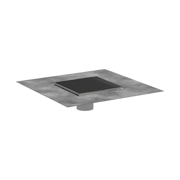 RainDrain Brilliance Stainless Steel Square Shower Drain Set with Rough in Brushed Stainless Steel