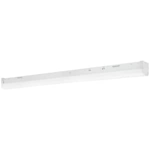 48in. Selectable Wattage Integrated LED White Strip Light Fixture Selectable CCT Dimmable w Bi-Level Sensor/EM Back-up