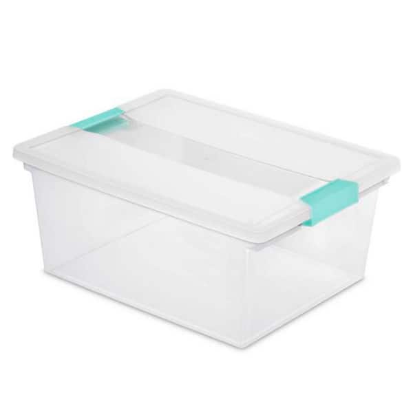 Sterilite 64 Qt. Latching Box Plastic, White, Set of 6 Storage Box