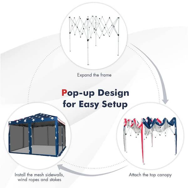Mesh Pop-up Vendor - Canopy Depot ft. The ft. Home Removeable Alpulon x 10 10 ZY1C0176 with Walls Tent
