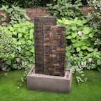 38.75 in. H Oversized Tall Outdoor Polyresin Fountain with LED Light and Pump (KD)