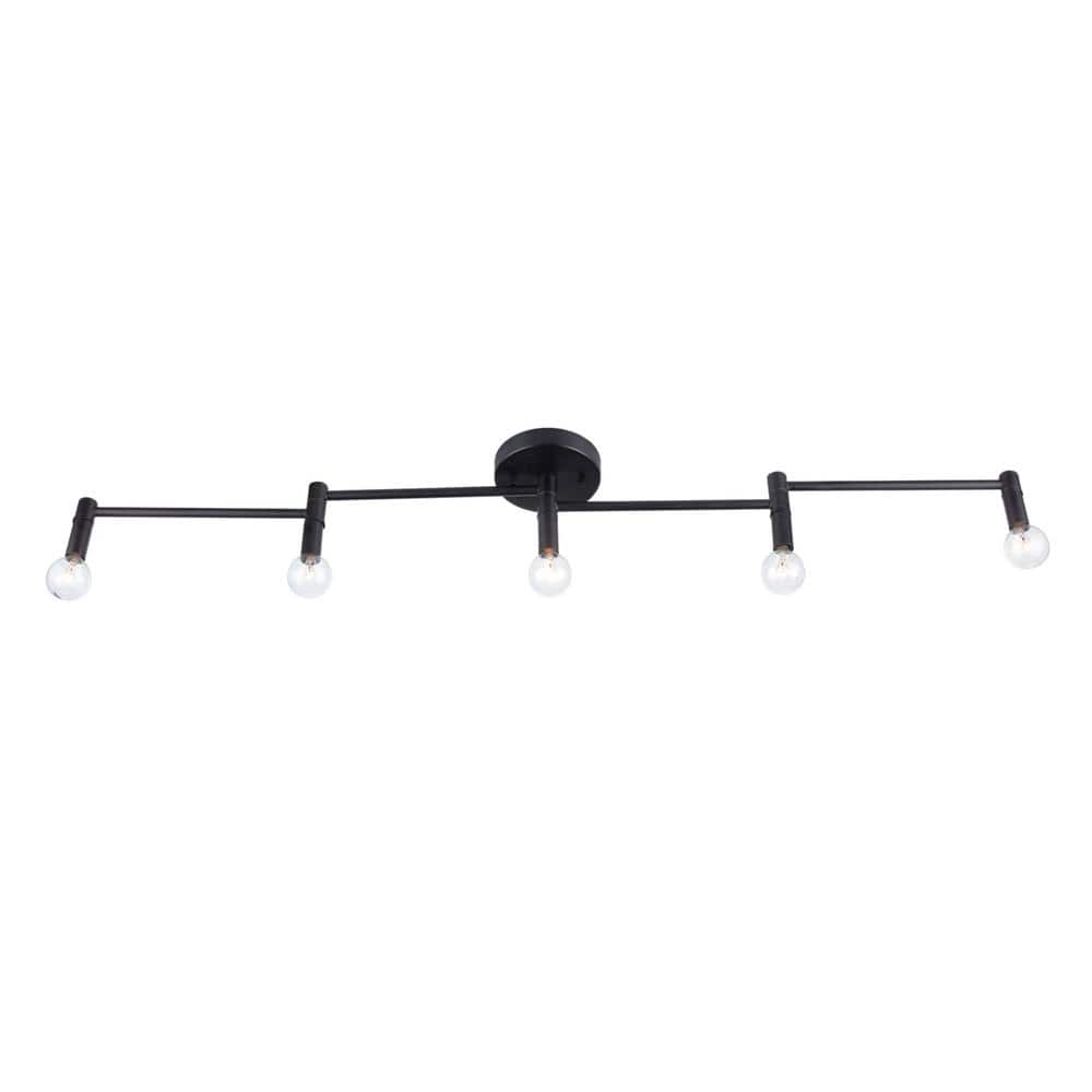Tempo 3.4 ft. 5-Light Matte Black Flexible Track Lighting Kit