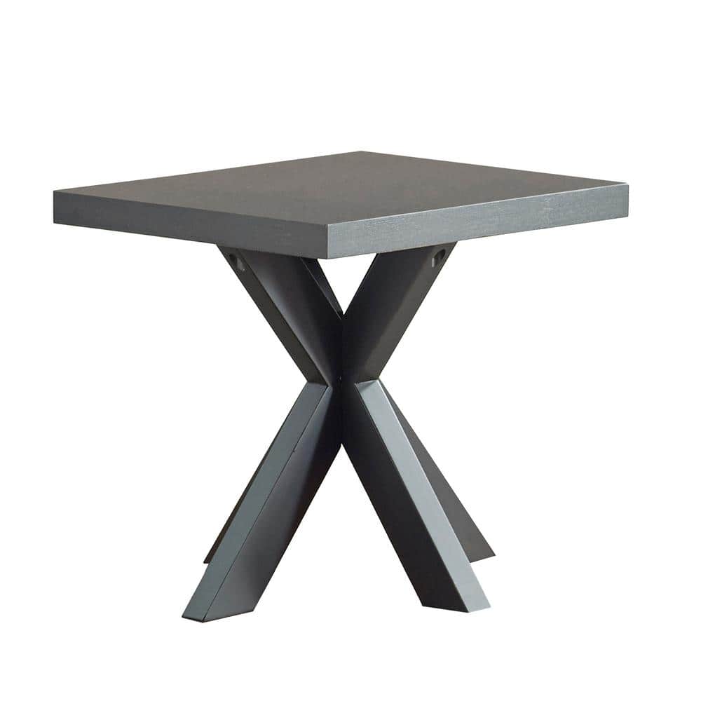Transitional Black Wood 24" Square End Table