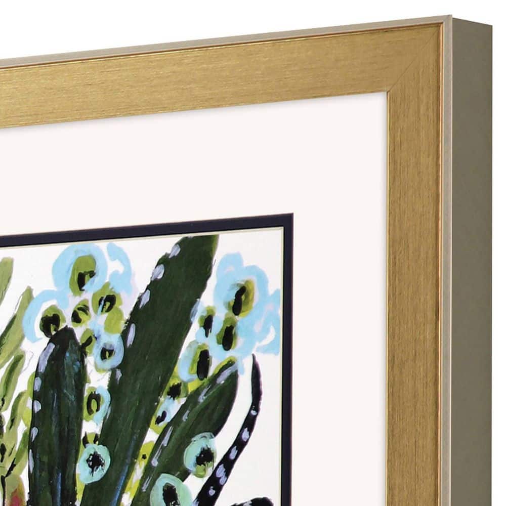 Modern Gold Framed Succulent Garden Prints, Set of 2