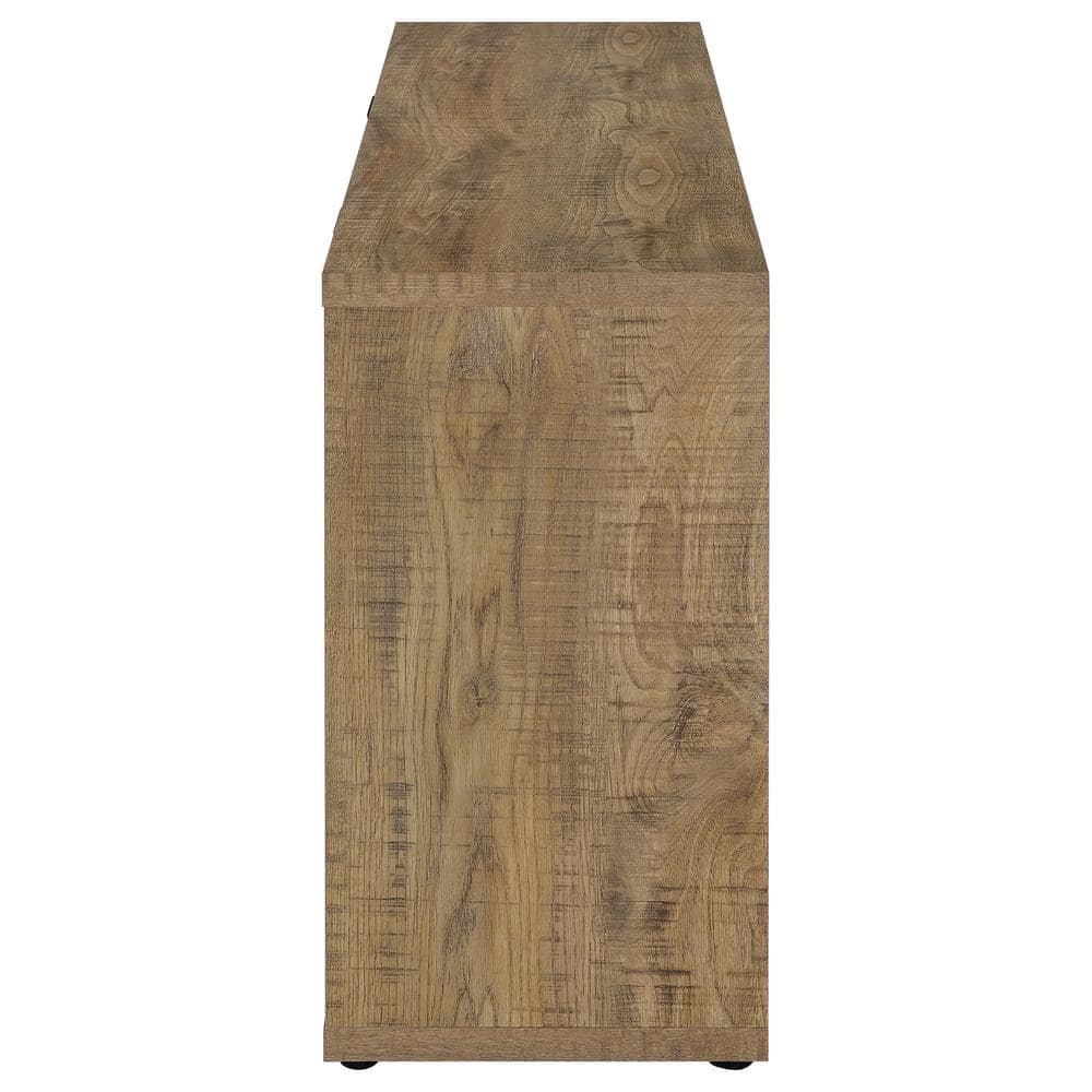 Rustic Brown Mango Wood Sideboard with Wine Storage