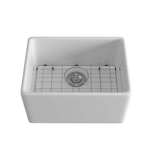 Mini Kong Mason White Ceramic 20.87 in. Single Bowl Farmhouse Apron Workstation Kitchen Sink