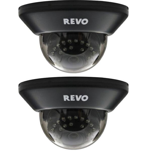 Revo Wired 700 TVL Indoor Dome Surveillance Camera with BNC Conversion Kit (2-Pack)