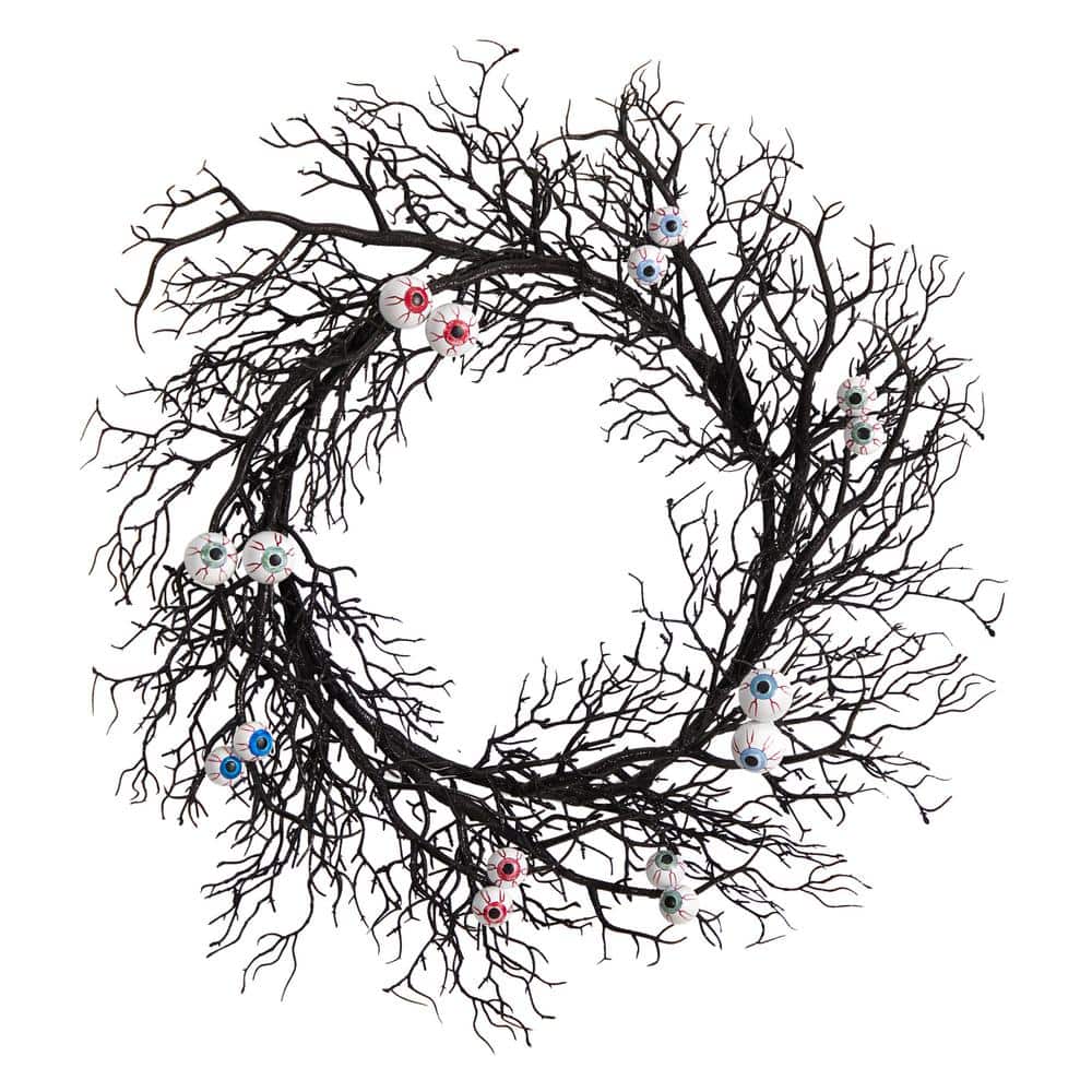 30 in. Black Artificial Eyeballs Halloween Wreath price history on PriceWatchPro