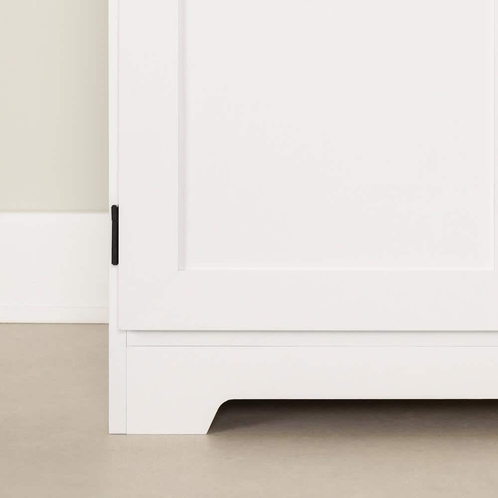 White Farmhouse 2-Door Accent Cabinet with Adjustable Shelving
