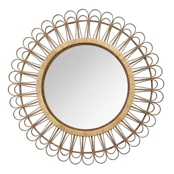 Stratton Home Decor Medium Round Natural Casual Mirror 34 In H X W S23807 - Stratton Home Decor Decorative Flower Wall Mirror Stratton Home Decor Medium Round Natural Casual Mirror 34 In H X W S23807 - Stratton Home Decor Decorative Flower Wall Mirror