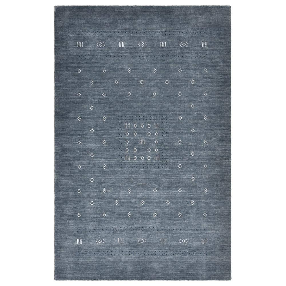 Slate Grey Hand-Knotted Wool Geometric Area Rug 9' x 12'