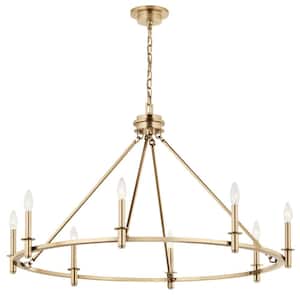 Carrick 40.75 in. 8-Light Champagne Bronze Traditional Candle Circle Chandelier for Dining Room