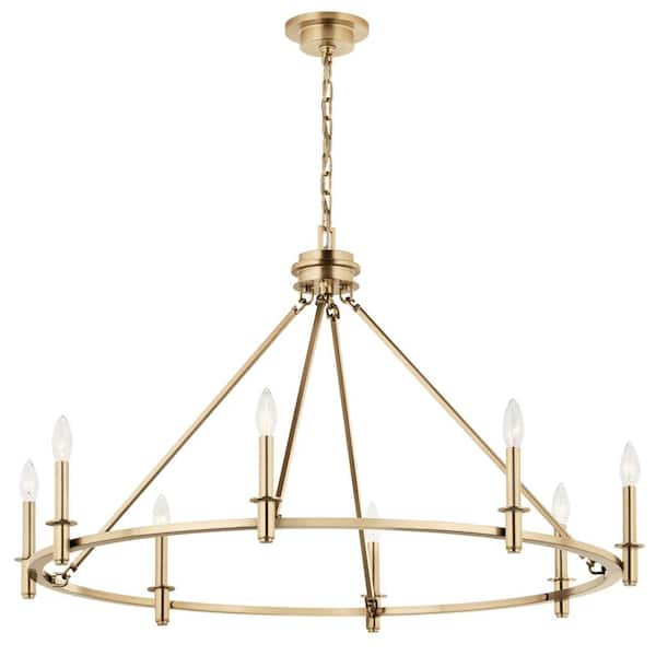 KICHLER Carrick 40.75 in. 8-Light Champagne Bronze Traditional Candle ...