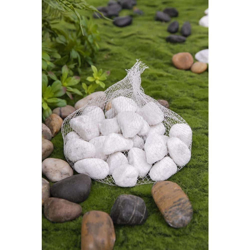 White Natural Stone Decorative Pebbles Set of 6