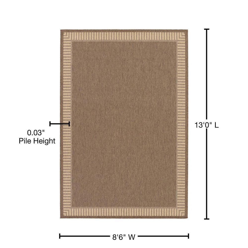 Sleek Transitional Black Synthetic 8'6" x 13' Area Rug