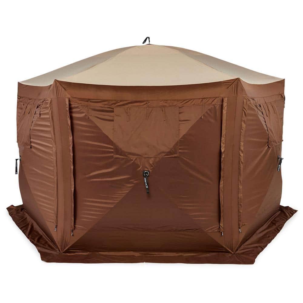 Quick-Set Green and Brown Portable Outdoor Camping Gazebo Shelter