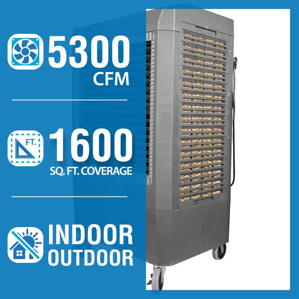 Gray Portable Outdoor Evaporative Air Cooler with Humidifier