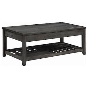 Grey Wooden Rectangular Lift-Top Coffee Table