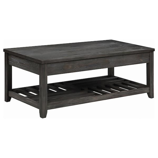 Tatayosi Grey Wooden Rectangular Lift-Top Coffee Table