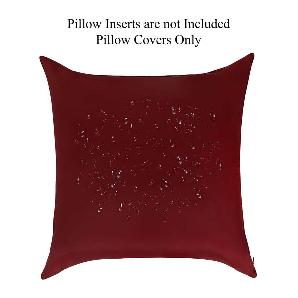 Copper Rust Waterproof Polyester Outdoor Throw Pillow Covers, 20x20 Inches, Set of 2