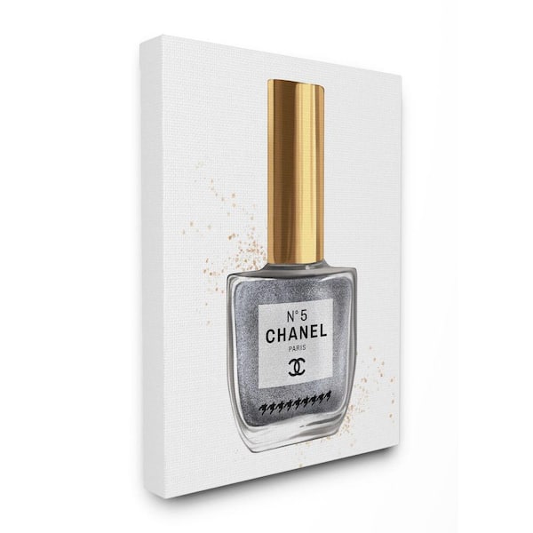 Stupell Industries "Makeup Nail Polish Black Gold Fashion Design" by Ziwei Li Canvas Wall Art 30 in. x 24 in.