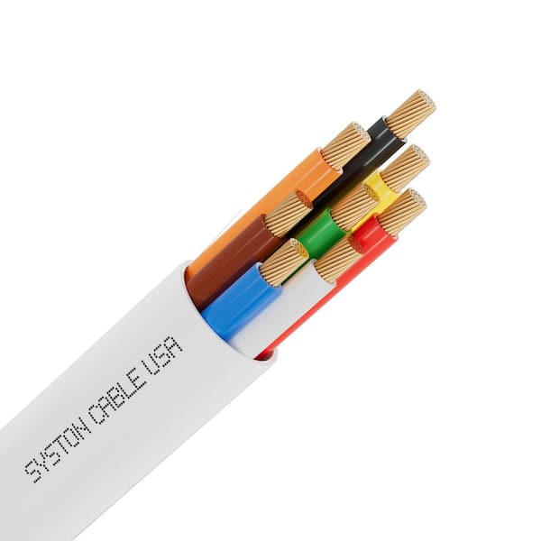Syston Cable Technology 20 ft. 18/8 White CL3R/CMR Riser Rated Unsheilded Stranded Bare Copper Security/Alarm/Control/Sound Wire UV Resistant