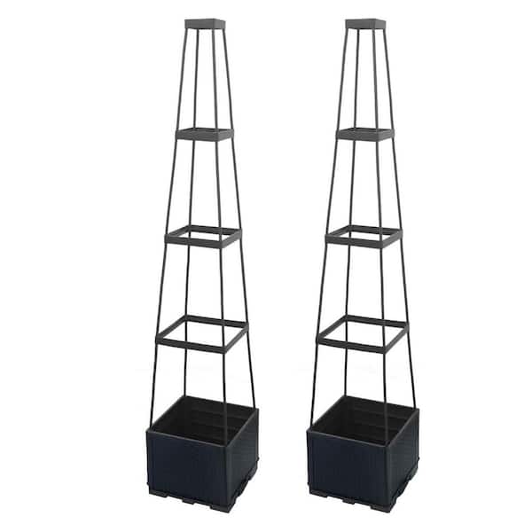 Black 56.8 in Plastic Trellis, 2-Pack