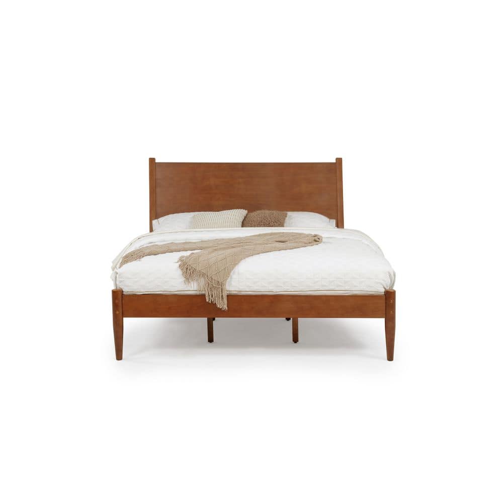 Camaflexi Mid-Century Castanho, Queen Size, Panel Headboard