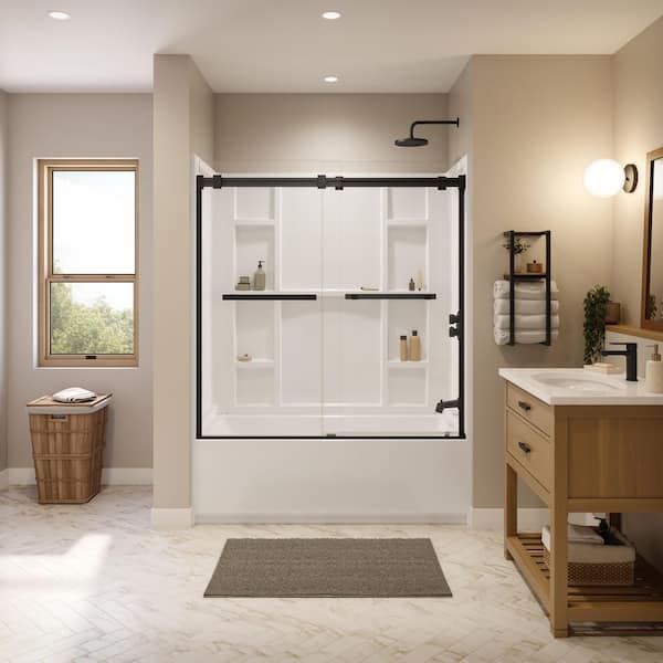 Interflo 6030 Acrylic Alcove Five-piece Tub Shower in White with Right-hand Drain