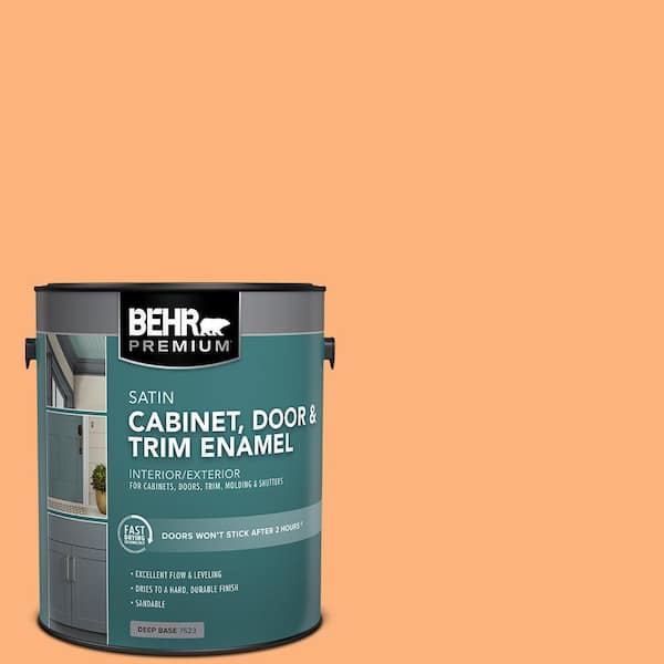 BEHR PREMIUM 1 gal. #P220-5 Fuzzy Peach Satin Enamel Interior/Exterior Cabinet, Door & Trim Paint