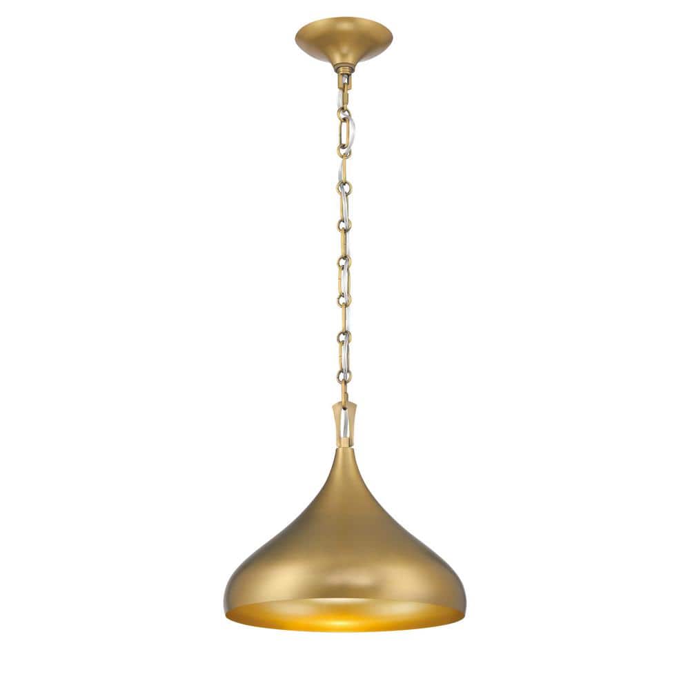 Cedar Lane 100-Watt 1-Light Legacy Brass Bell Pendant Light with a Bell Shape Metal Shade, No Bulb Included price history on PriceWatchPro