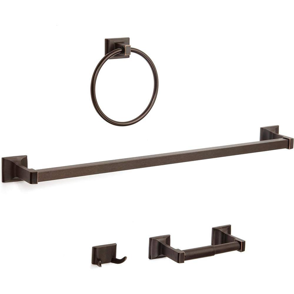 3-Piece Rectangular Bath Hardware Set with Mounting Hardware in Oil Rubbed Bronze price history on PriceWatchPro