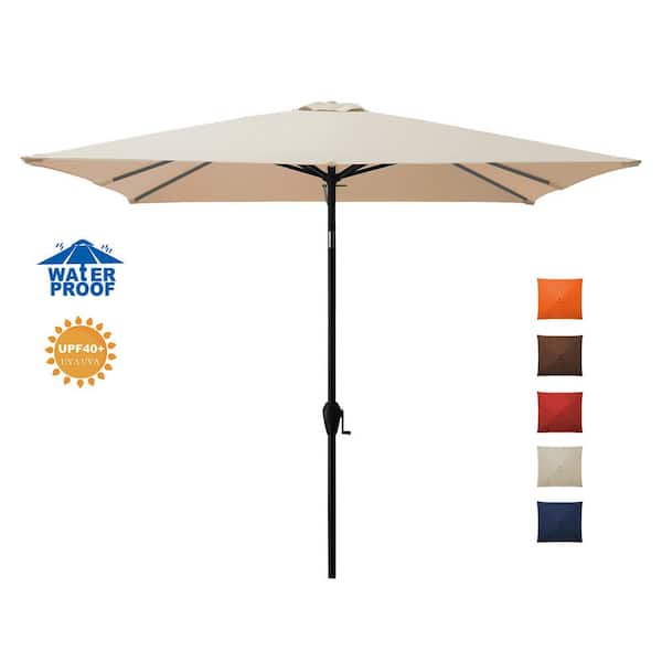 JEAREY 7.5 ft. x 7.5 ft. Square Market Outdoor Patio Umbrella in Beige
