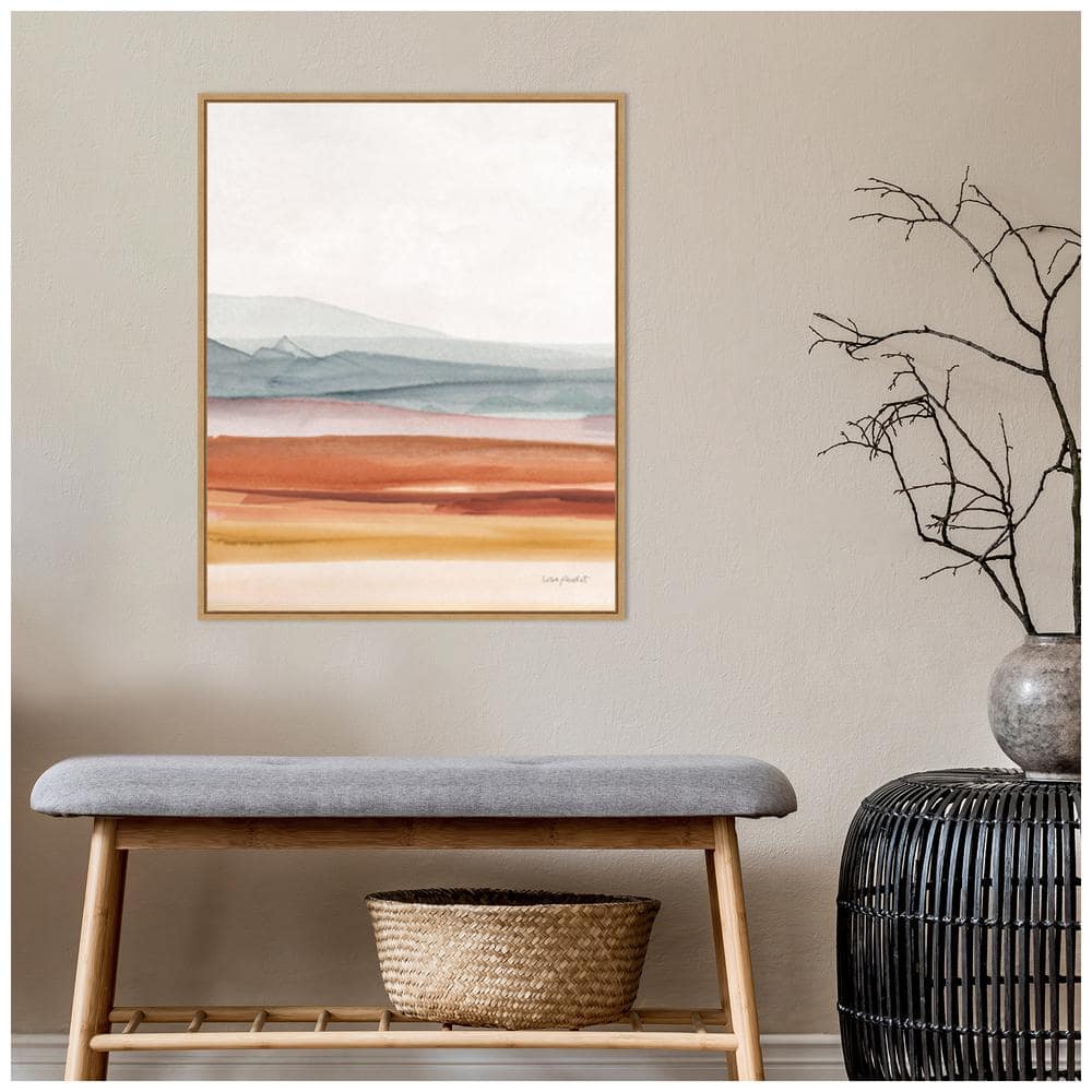 Sierra Hills Abstract Nature Canvas Art with Maple Frame