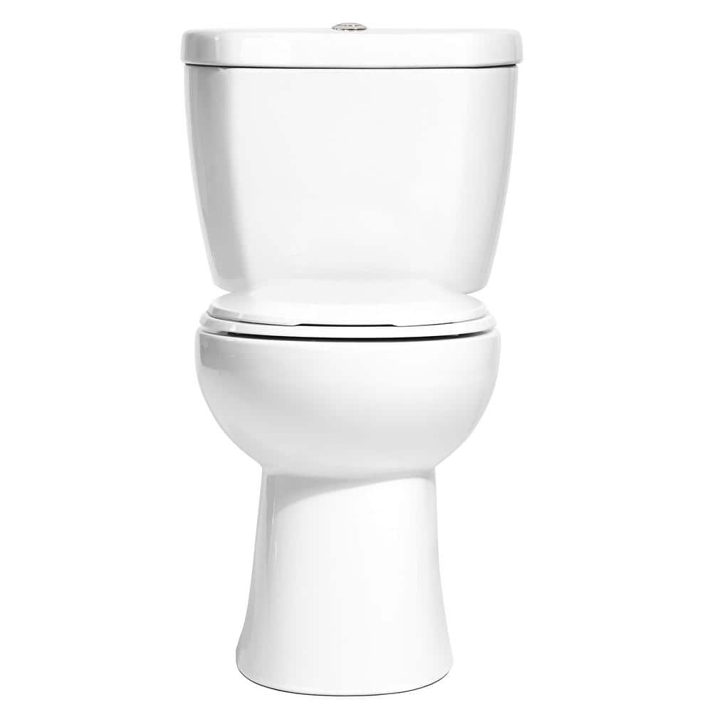 White Round Two-Piece High Efficiency Toilet