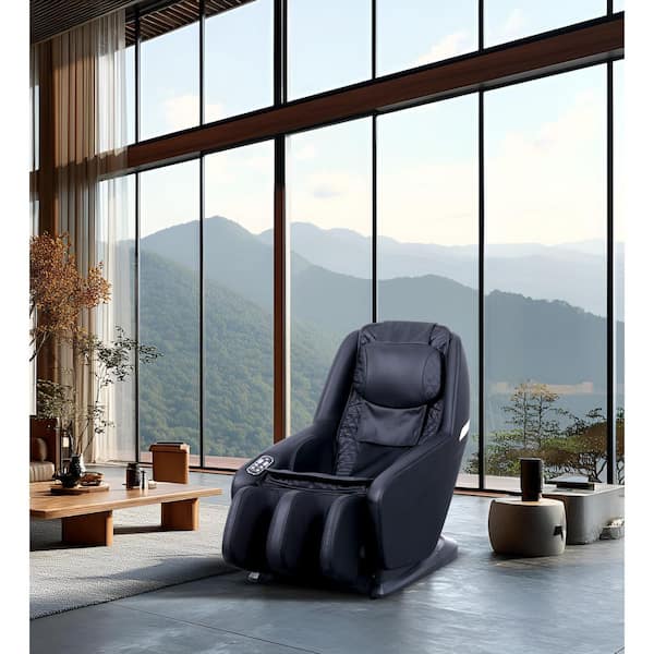 Black Massage Chair with Zero Gravity Recline, SL Track, Bluetooth, 4 Auto Programs-ABS and Steel Frame, Classic Design