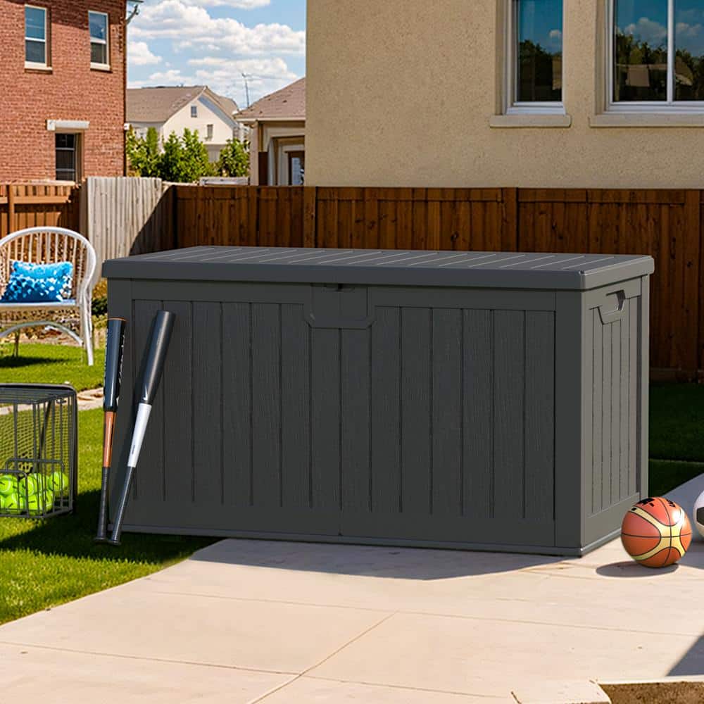 Patiowell Black 230 Gallon Lockable Resin Deck Box