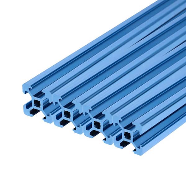 24 in. 2020 T-Slot Aluminum Extrusion Profile Linear Rail-Anodized Blue, European Standard 20 mm x 20 mm (8-Pack)