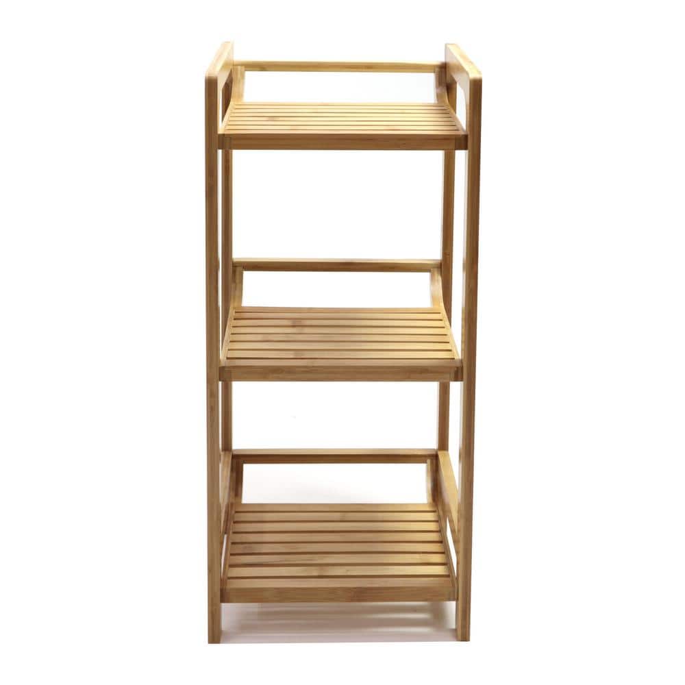 Redmon Bamboo 3-Tier Brown Shelf for Bathroom and Bedroom