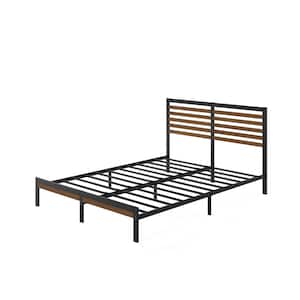 Kai Brown Bamboo and Metal Queen Platform Bed Frame