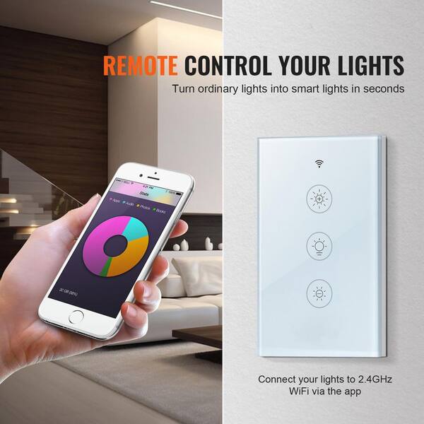 SKYSHALO WiFi Smart Light Dimmer Switch White Dimmable 100