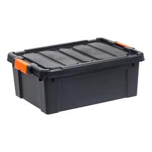 47 qt. Heavy Duty Plastic Storage Box in Black